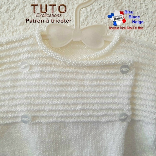 Patron tricot bébé – Naissance - PDF - ensemble Brassière bonnet chaussons - modèle layette à tricoter - cadeau de naissance Patron à tricoter layette tricot