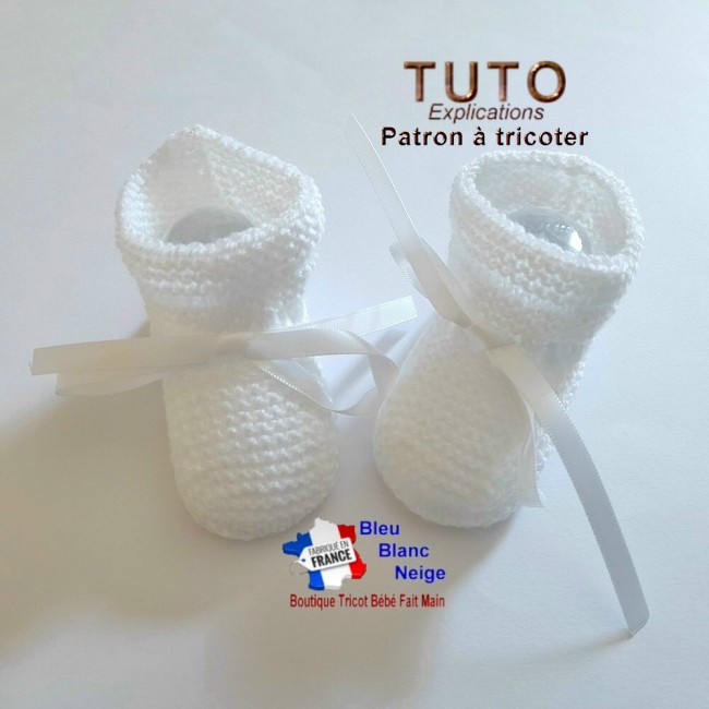 Patron tricot bébé – 3 mois - PDF - ensemble Brassière, Béguin et chaussons - modèle layette à tricoter - cadeau de naissance Patron à tricoter layette tricot bébé
