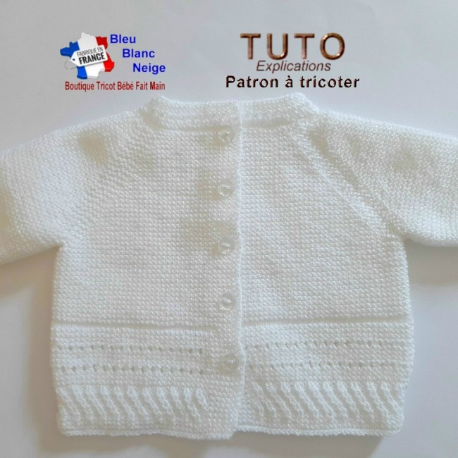 Patron tricot bébé – 1 mois - PDF - ensemble Brassière, Béguin et chaussons - modèle layette à tricoter - cadeau de naissance Patron à tricoter layette tricot bébé