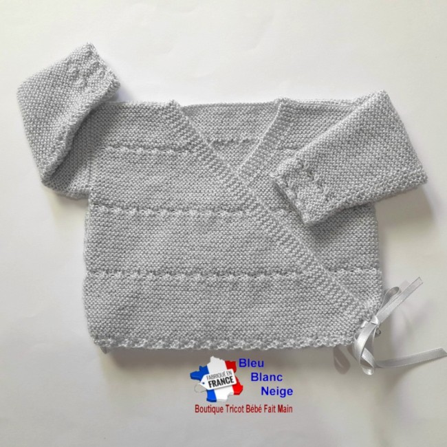 Brassière layette bébé tricotée main
