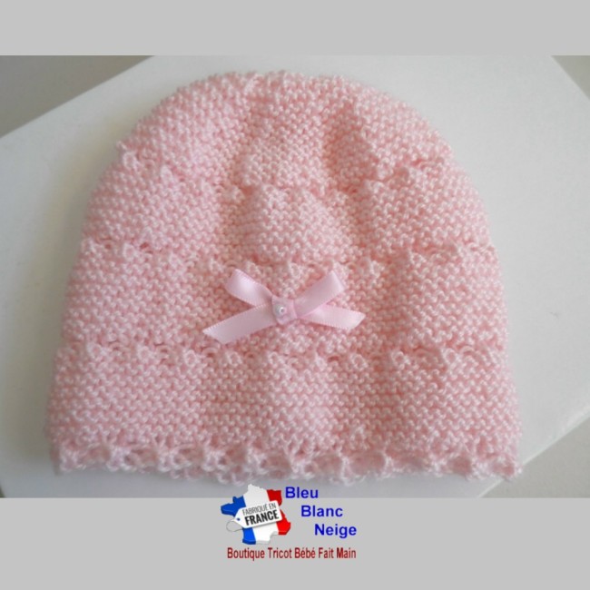 Bonnet chaussons bébé tricotés main