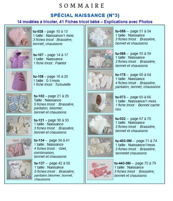 Livre tricot bébé en PDF
