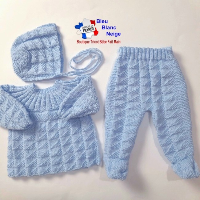 Ensemble tricot bébé tricotée main