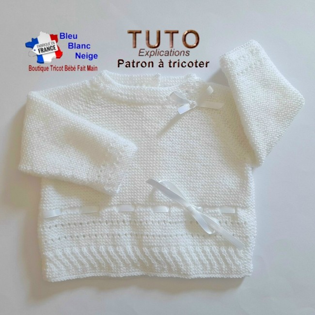 Patron tricot bébé – 3 mois - PDF - ensemble Brassière, Béguin et chaussons - modèle layette à tricoter - cadeau de naissance Patron à tricoter layette tricot bébé