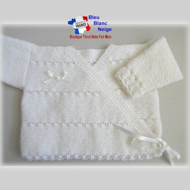 Brassière tricot bébé layette fait main