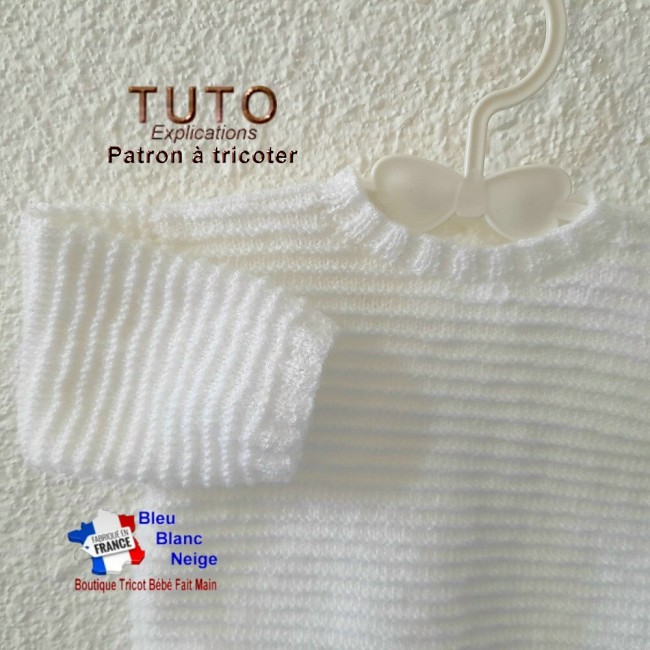 Patron tricot bébé – 1 mois - PDF - ensemble Brassière et pantalon - modèle layette à tricoter - cadeau de naissance Brassière tricot bébé patron à tricoter