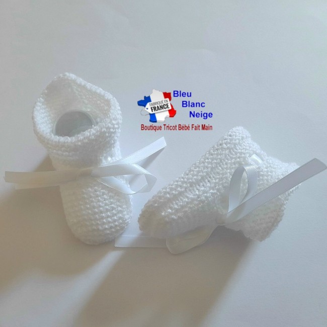 Ensemble tricot bébé 1 mois - Brassière Béguin chaussons - layette tricotée main - cadeau de naissance Ensemble layette bébé tricoté main