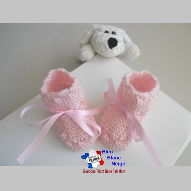 bonnet chaussons bébé tricotés main