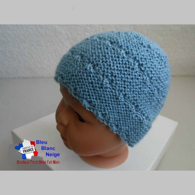 Bonnet chaussons bébé tricotés main 