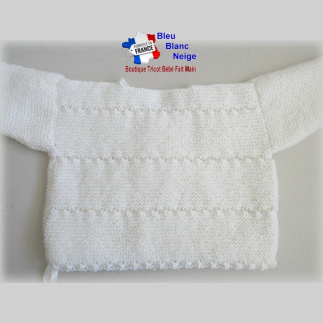 Brassière tricot bébé 3 mois rose Fille en laine certifiée OEKO-TEX - tricotée main - cadeau de naissance Brassière modèle layette tricotée main