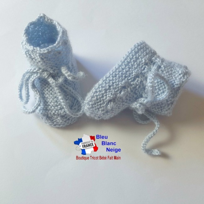 Bonnet chaussons tricot bébé 
