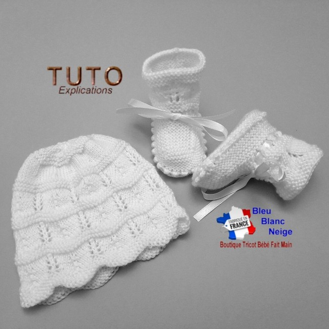 tu-227- Naissance ensemble layette tricot bebe a tricoter 04 Modèle tricot bébé layette à tricoter