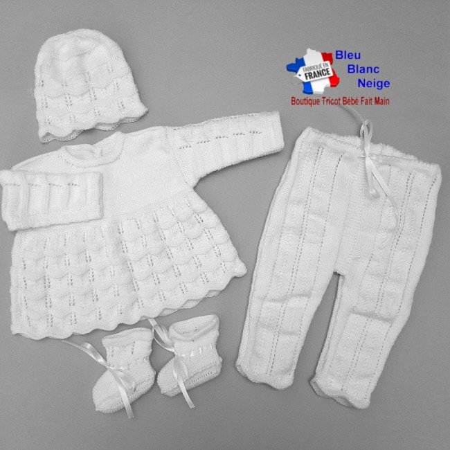 tu-229 - 3 mois ensemble layette tricot bebe a tricoter 10 Ensemble tricot bébé cadeau de naissance