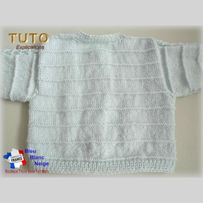 Gilet tricot bb patron à tricoter modèle layette bb fait-main en pdf Gilet tricot bb patron à tricoter