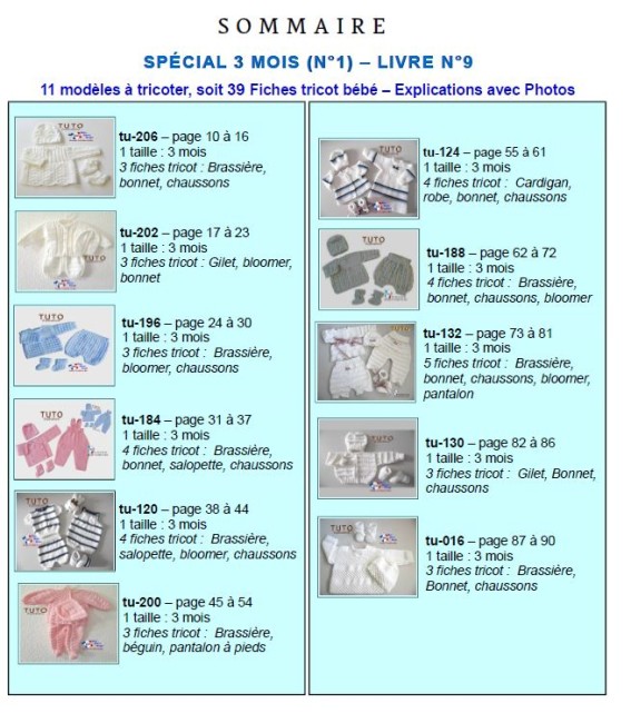 Livre tricot bébé en PDF - patrons à tricoter - layette tricotée main - tuto - explications à télécharger en PDF Livre tricot bébé en PDF