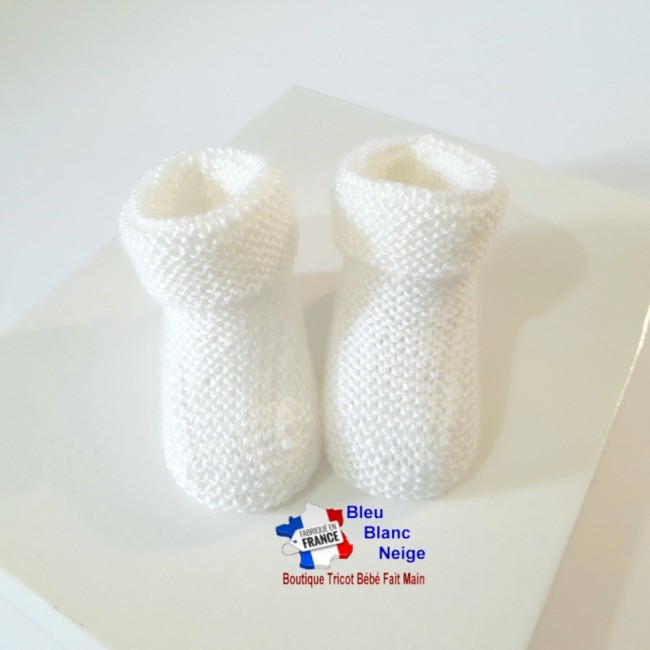 Chaussons tricot bébé tricoté main 