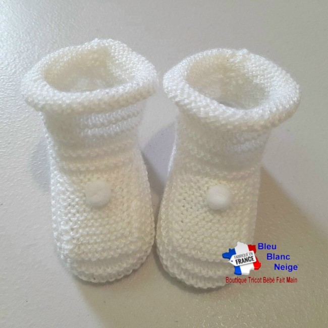 Chaussons tricot bébé tricotée main