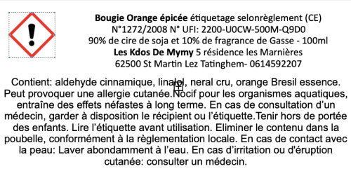 Texte CLP Orange épicée