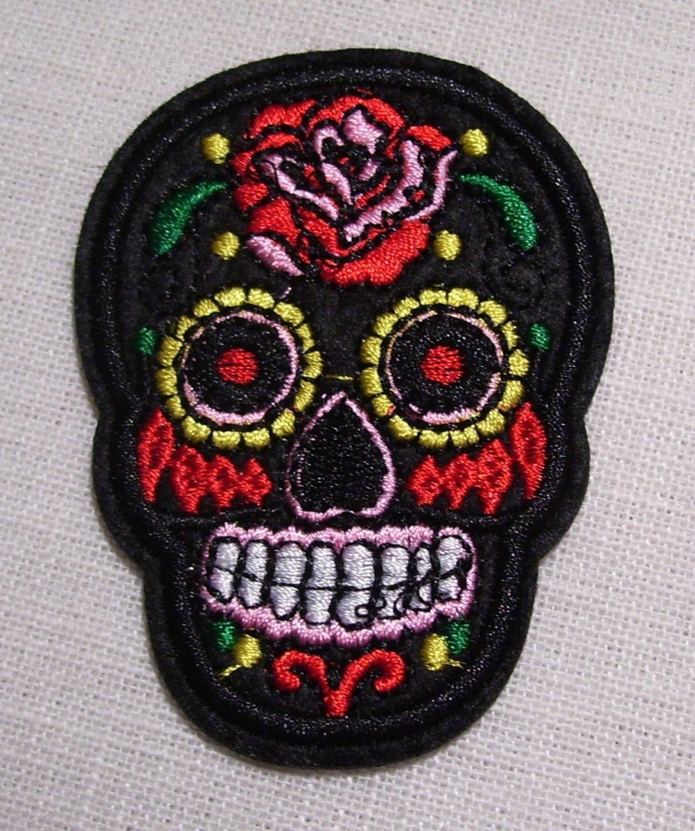 Patch Brodé Tête De Mort à Coudre - Noir - Pour Customiser Vêtements, Sacs, Décorations Maison