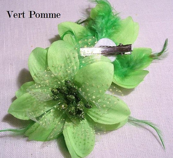 Pinces à Cheveux Fleuries Avec Perles - Style Bohème, Pour Mariage, Soirée Ou Quotidien - Taille M