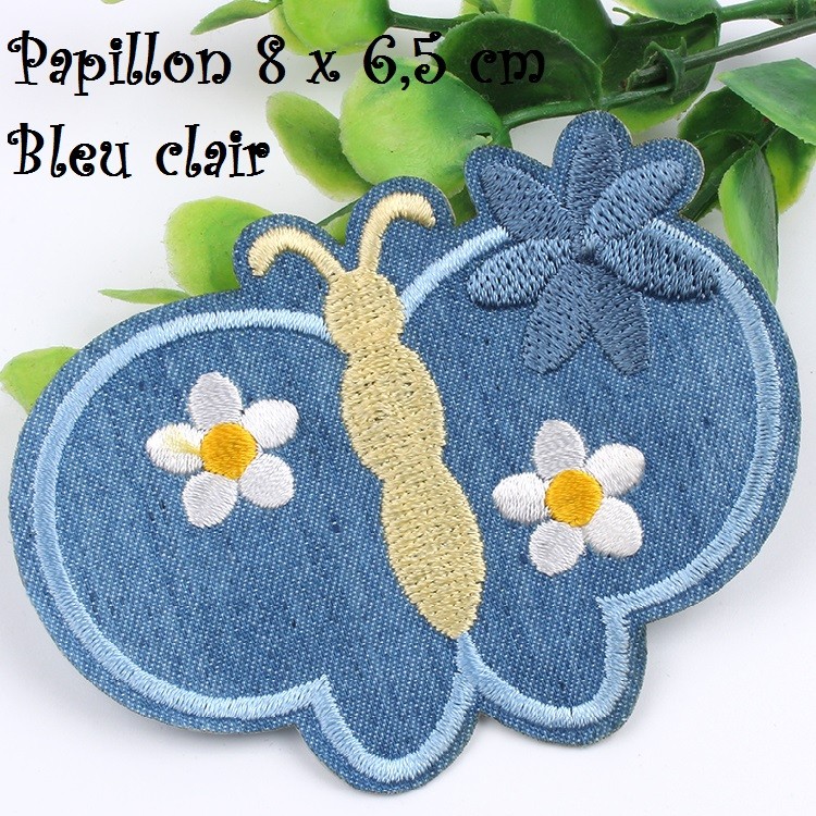 Lot De 3 Patchs Thermocollants Motif Fleurs Gris/Bleu - Pour Customiser Vêtements, Réparer Trous, DIY