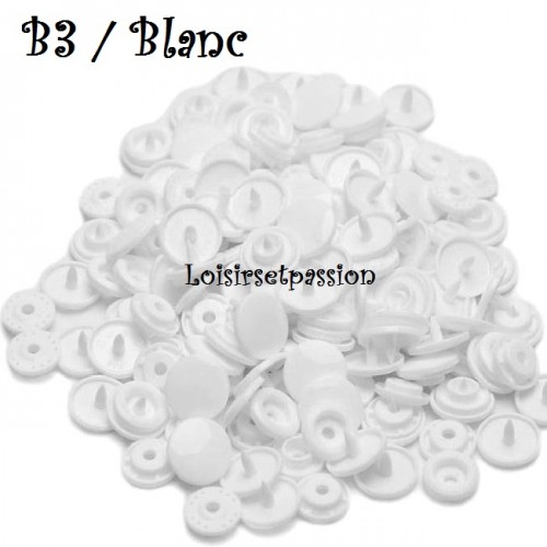 Bouton Pression KAM T5 100 - Lot De Boutons Noir Et Blanc