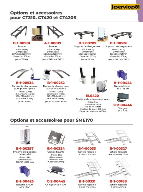 OPTIONS DIABLE A CHENILLES ÉLECTRIQUE XSTO CT420S OPTIONS DIABLE A CHENILLES ÉLECTRIQUE XSTO CT420S