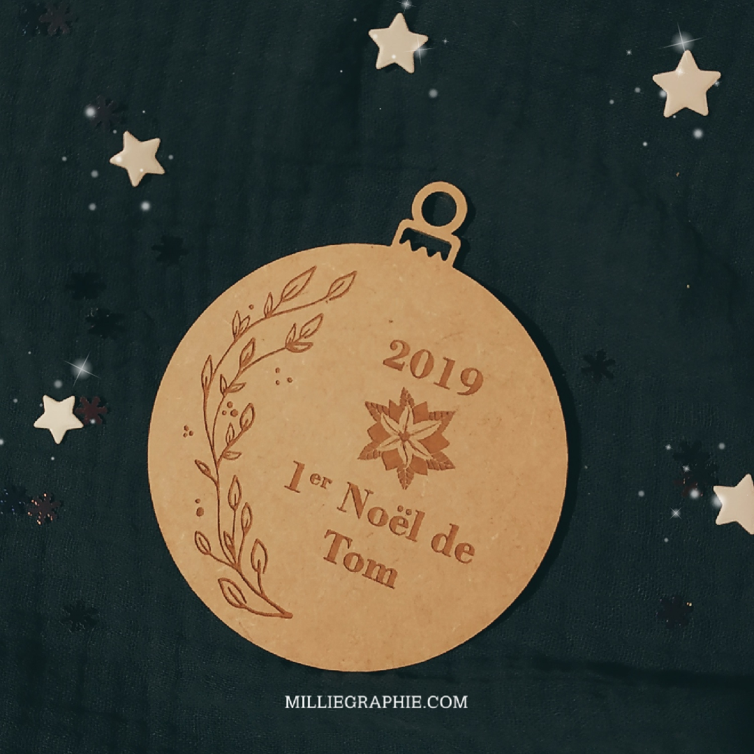 Décoration Sapin Bois Personnalisée, , Mon 1er Noël, Premier Noël