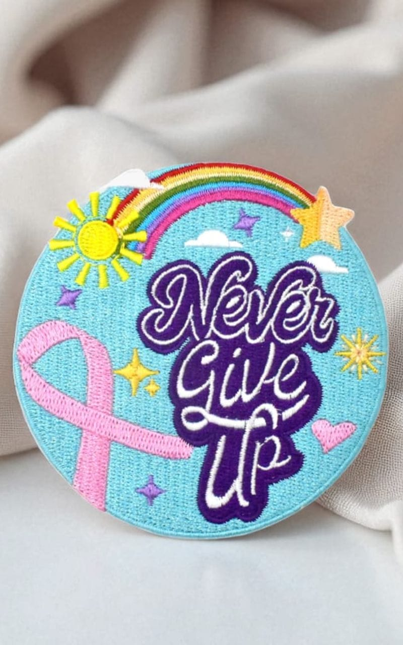 Patch ruban rose - Never Give Up