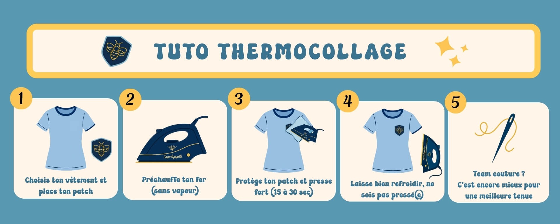 Comment thermocoller votre patch avec un fer à repasser