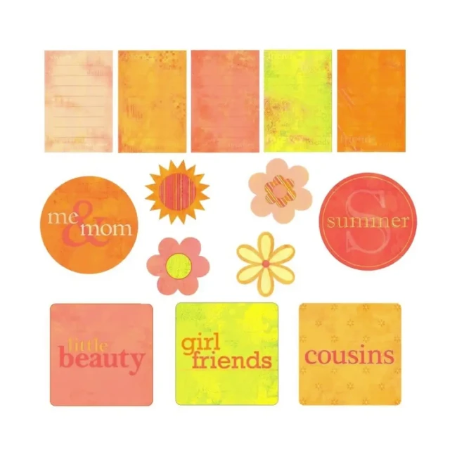 embellissements mots cardstock journaling card confetti surprise my minds eye 1 pack de 14 embellisements vintage surprise