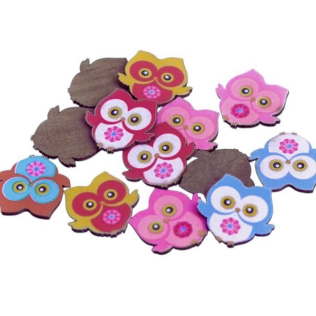 Pack de 20 hiboux en bois naturel pour vos projets DIY Hiboux en bois peint 2,4 cm