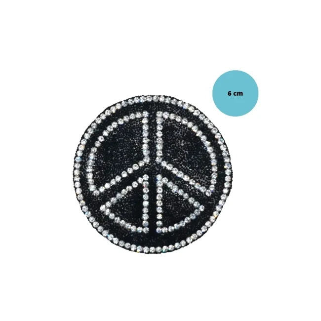 Patch peace and love en strass