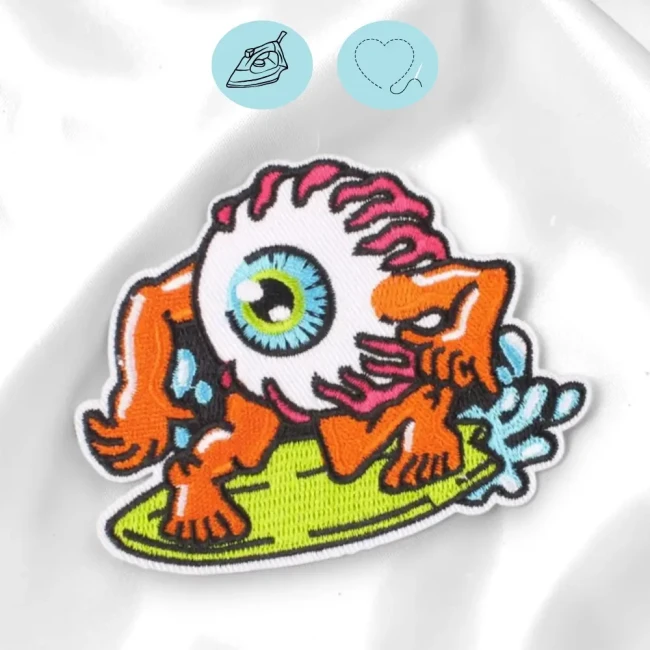 Motif thermocollant avec oeil globuleux Patch monstre à coudre ou à thermocoller