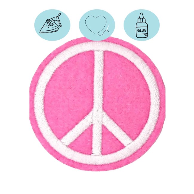 patch symbole paix rose