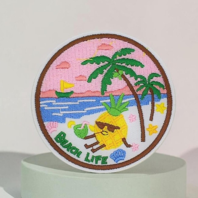 Patch brodé Beach Life, écusson thermocollant