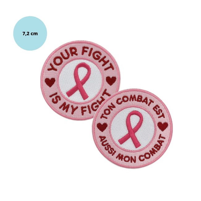Écussons thermocollants solidaires – rose, blanc et rouge