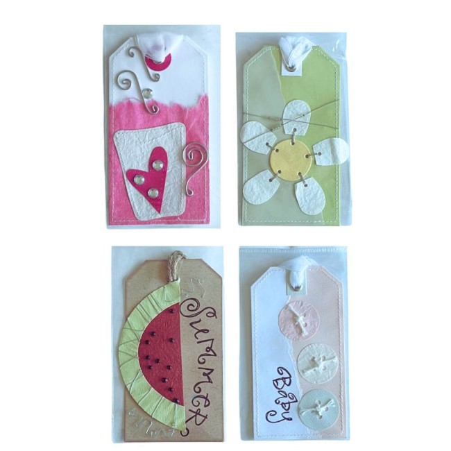 Tag 3D pastèque, coeur, baby ou fleur au choix Rebecca Sower