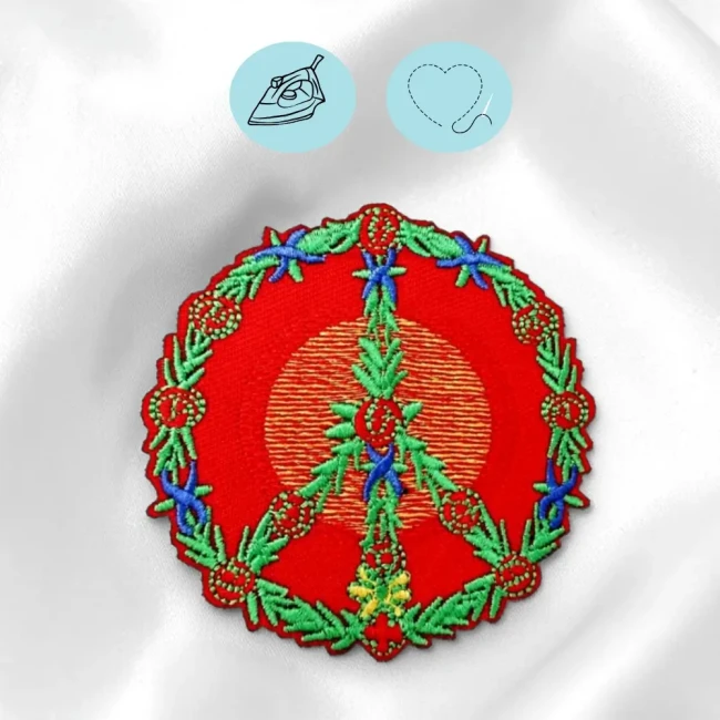 Patch écusson thermocollant à coudre ou à thermocoller pour cacher un accroc Customisation avec écusson Peace sur sac ou veste