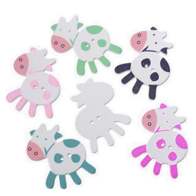 Boutons en bois vaches 4 cm