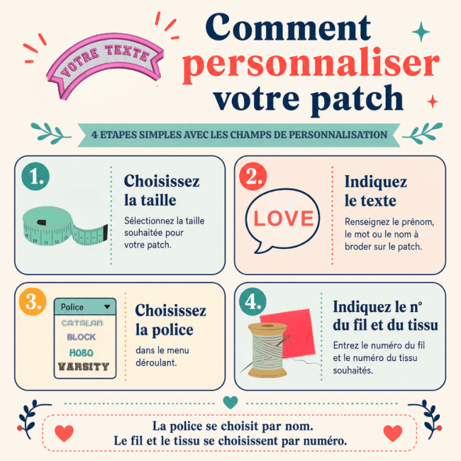 Étapes pour personnaliser un patch prénom brodé