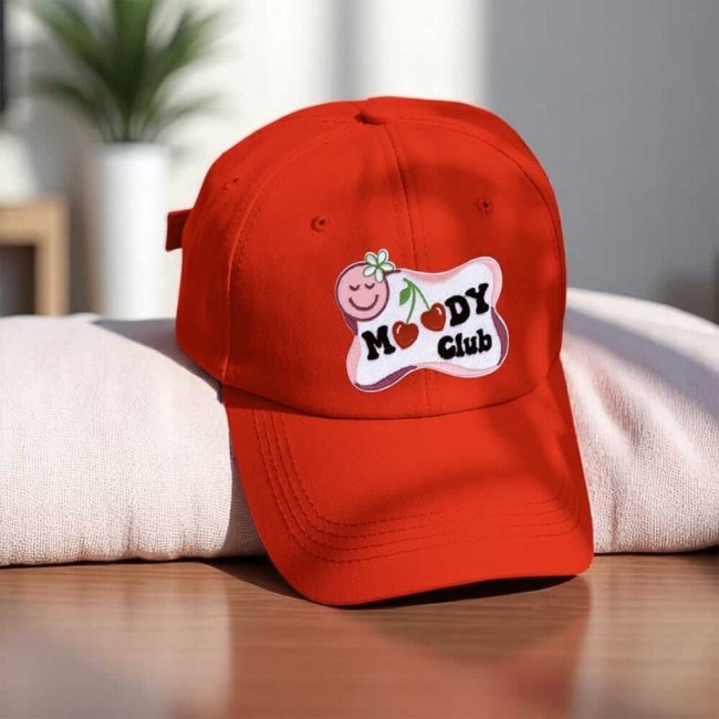 Écusson brodé emoji vintage et cerises en forme de cœur