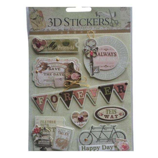 Stickers 3D rétro forever pour album, carte
