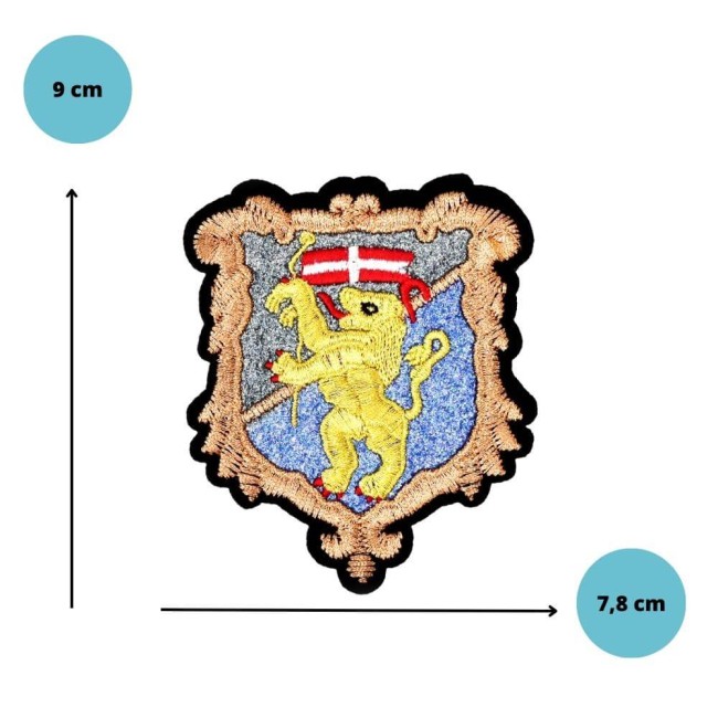 Patch lion avec détails rouges et blancs