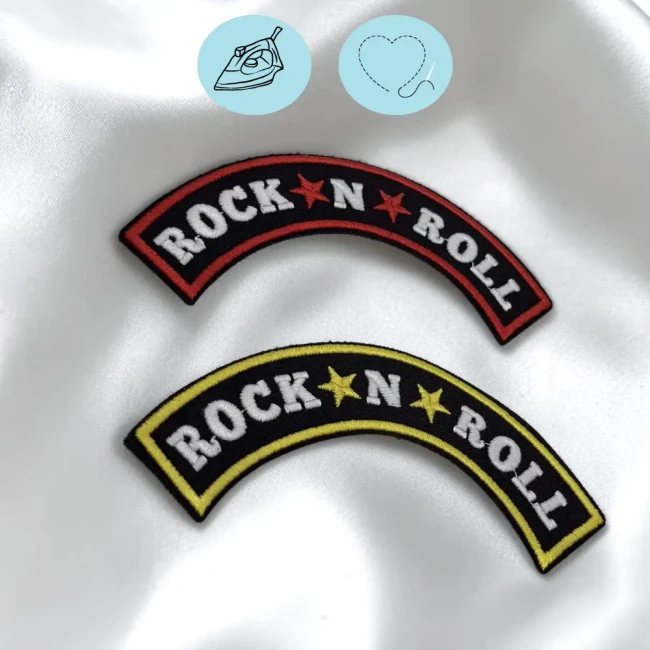 Bannière rock & roll brodé Écusson à personnaliser rock and roll