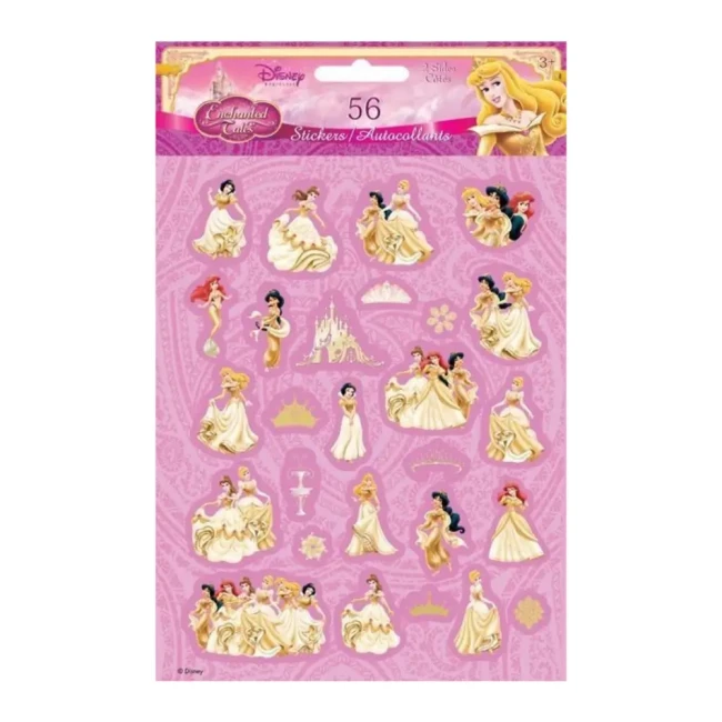 Autocollants à paillettes Princesses Disney Blanche neige, Jasmine, Ariel, Belle, Aurore, Cendrillon stickers pailletés Princesses Disney Sandylion