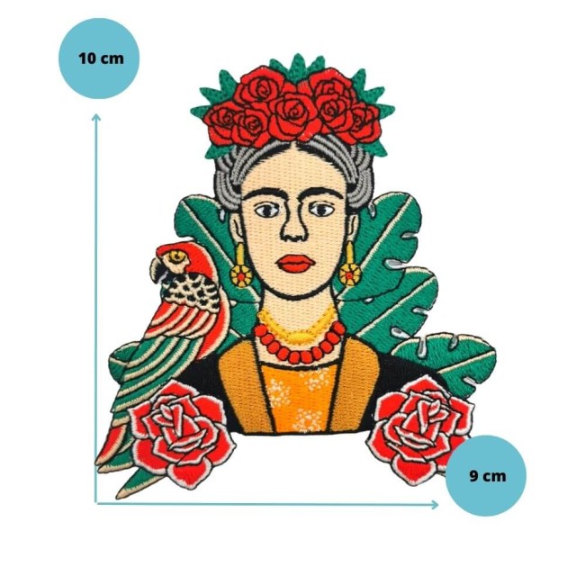 Ecusson brodée thermocollant frida mesurant 10 cm de haut