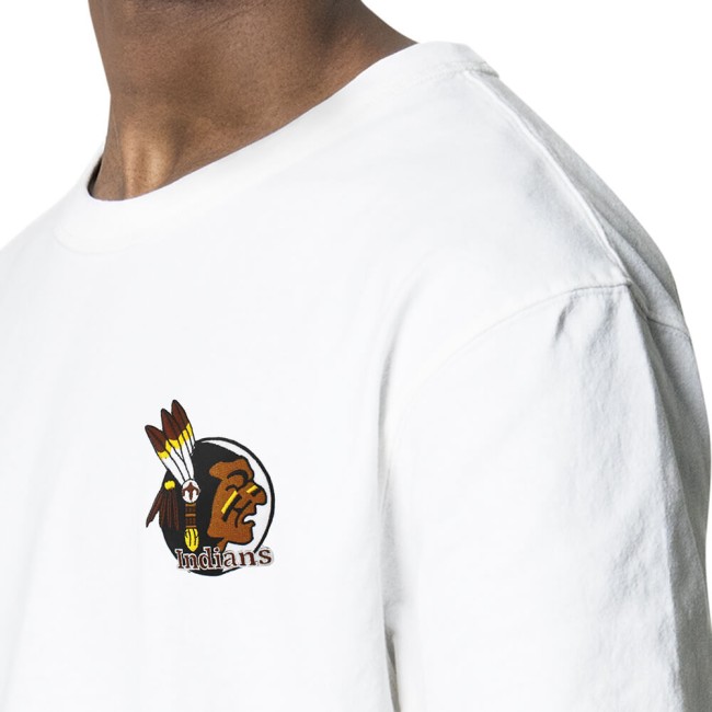 Écusson amérindien brodé à thermocoller ou à coudre Détail du visage amérindien stylisé en broderie