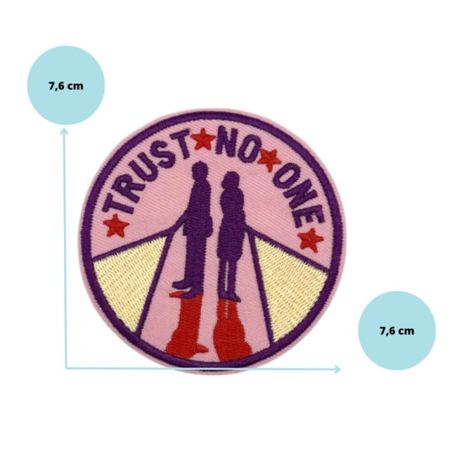 Patch Trust No One brodé, écusson thermocollant