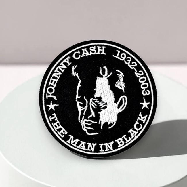 Patch brodé Johnny Cash, écusson Man in Black